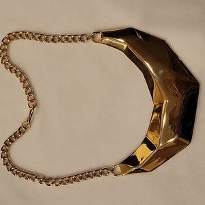 Kenneth Jay Lane Polished Gold Geometric Bib Necklace